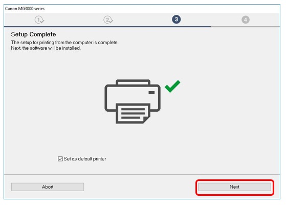 Execute option to print the first test page on your Canon printer